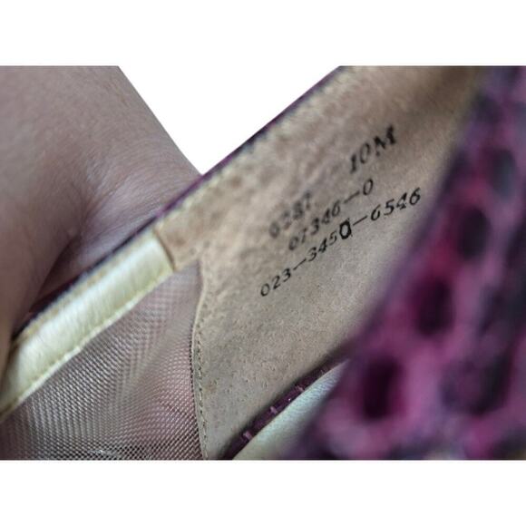 VTG Fashion Influences Purple Snakeskin/Sheer Mesh Pumps Heels w/ Studs Sz 10 M - Picture 4 of 7